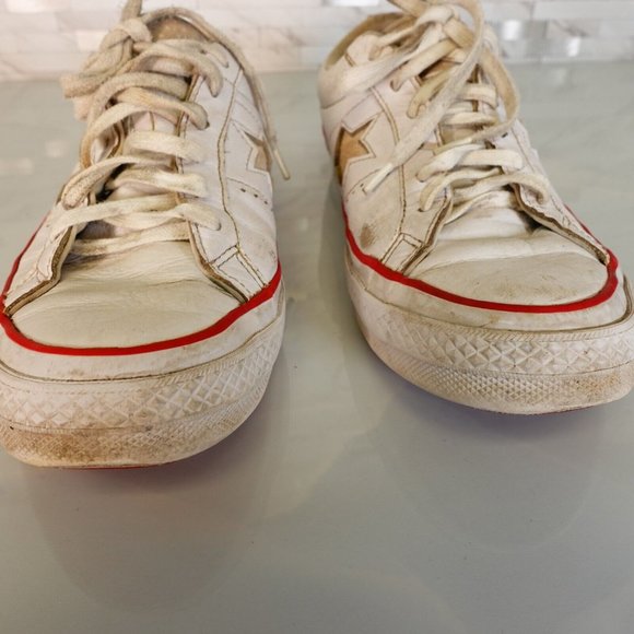 DEADSTOCK Converse Shoes Women Size 8.5 Sneakers White Low Leather One Star 90s - Picture 6 of 16